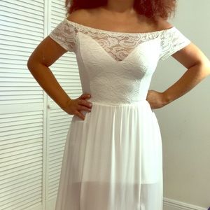 Maxi length white dress